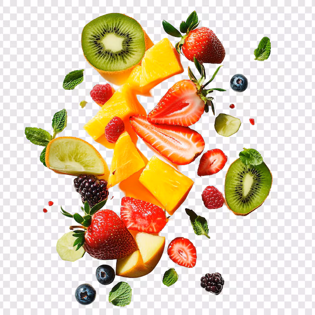 Desserts, pastries and fruit